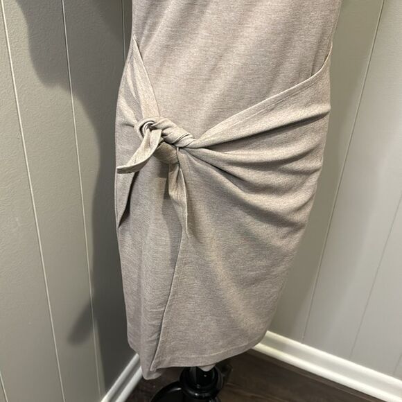 Club Monaco Twansia sheath crewneck short sleeve sarong accent midi dress. Small - Picture 6 of 8